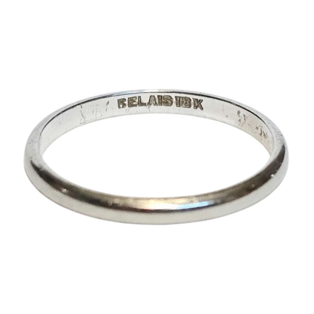 Vintage Belais 18K White Gold Orange Blossom Wedding Band